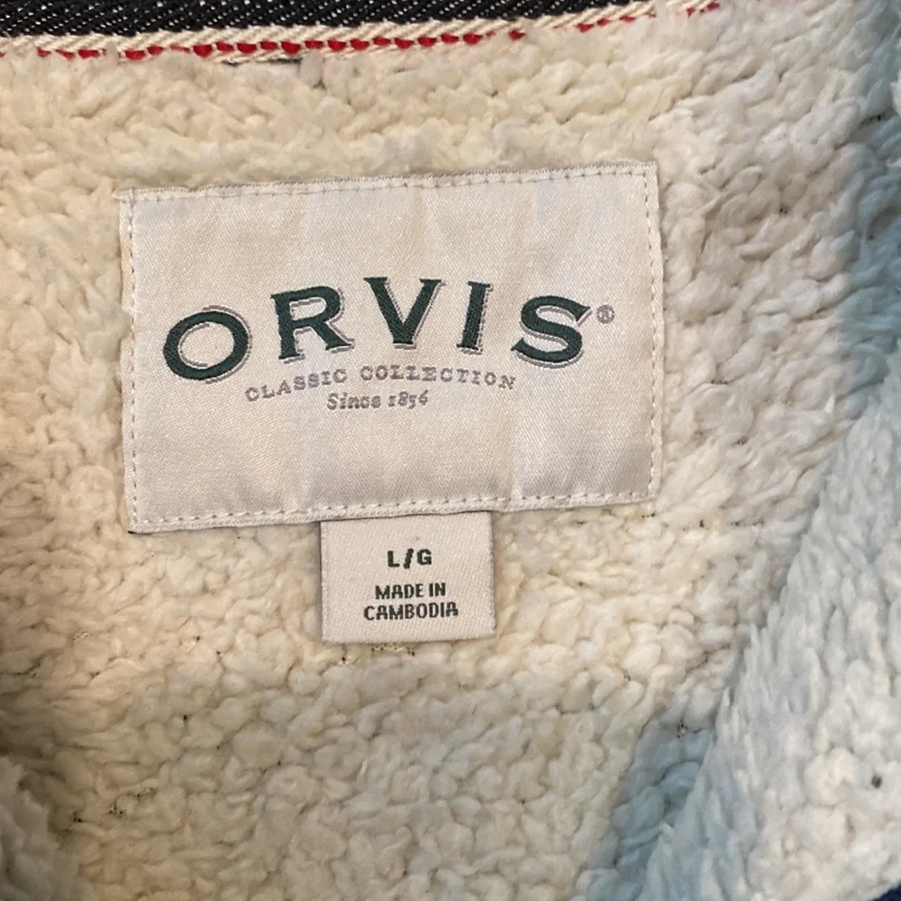 ~Orvis~ Blue 1/4 Zip Plush Lined Interior Pullover